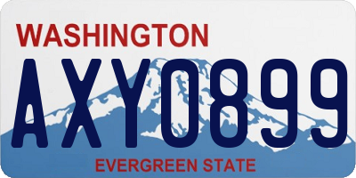 WA license plate AXY0899