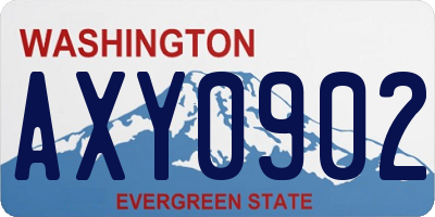 WA license plate AXY0902
