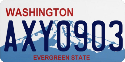 WA license plate AXY0903