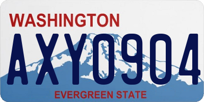 WA license plate AXY0904