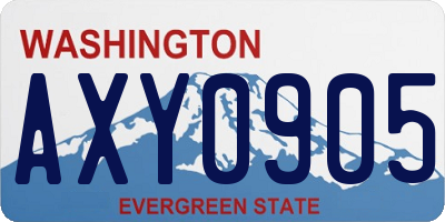 WA license plate AXY0905