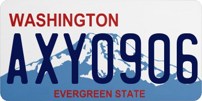 WA license plate AXY0906