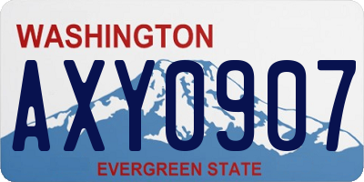 WA license plate AXY0907