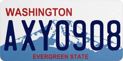 WA license plate AXY0908