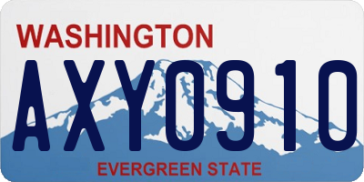 WA license plate AXY0910