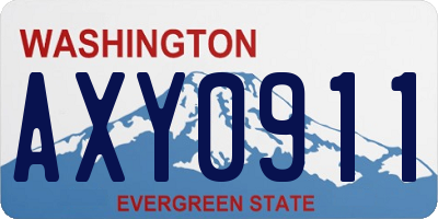 WA license plate AXY0911