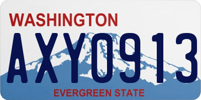 WA license plate AXY0913
