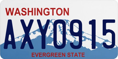WA license plate AXY0915