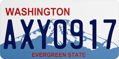 WA license plate AXY0917