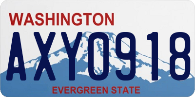 WA license plate AXY0918