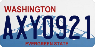 WA license plate AXY0921