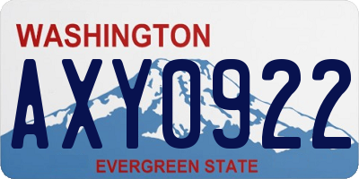 WA license plate AXY0922