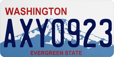WA license plate AXY0923