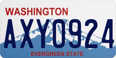WA license plate AXY0924