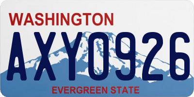 WA license plate AXY0926