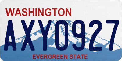 WA license plate AXY0927