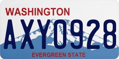 WA license plate AXY0928