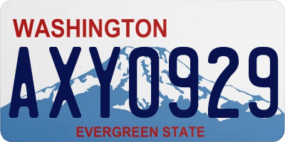 WA license plate AXY0929