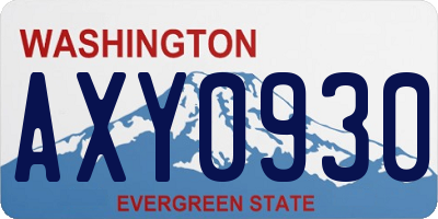 WA license plate AXY0930