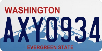 WA license plate AXY0934