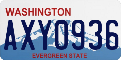 WA license plate AXY0936
