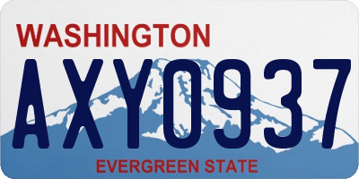 WA license plate AXY0937