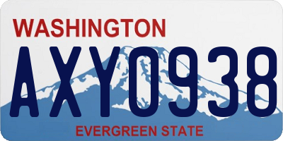 WA license plate AXY0938
