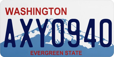 WA license plate AXY0940
