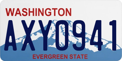 WA license plate AXY0941