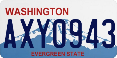 WA license plate AXY0943