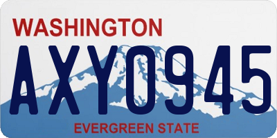 WA license plate AXY0945
