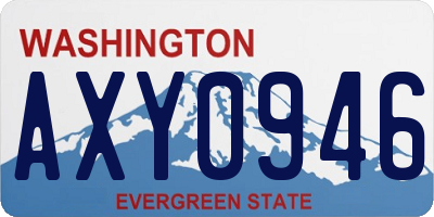 WA license plate AXY0946