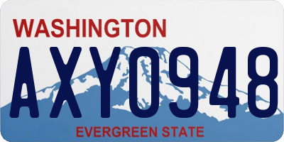 WA license plate AXY0948