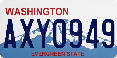 WA license plate AXY0949