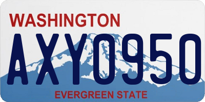 WA license plate AXY0950
