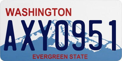 WA license plate AXY0951