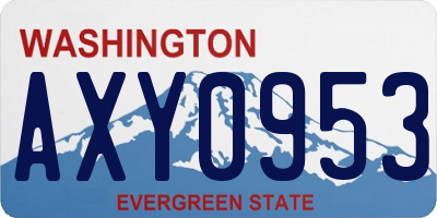 WA license plate AXY0953