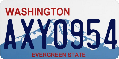 WA license plate AXY0954