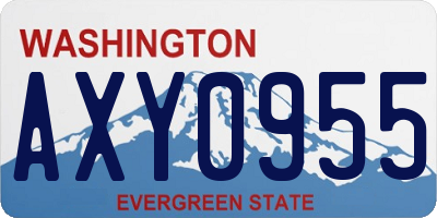 WA license plate AXY0955