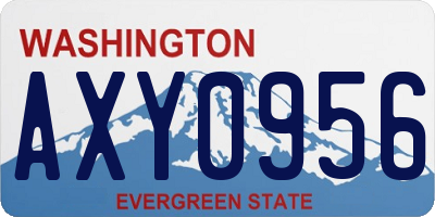 WA license plate AXY0956