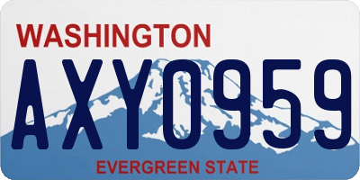 WA license plate AXY0959