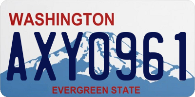 WA license plate AXY0961