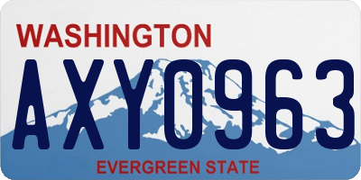WA license plate AXY0963