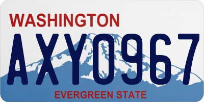 WA license plate AXY0967