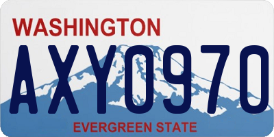 WA license plate AXY0970