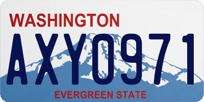 WA license plate AXY0971