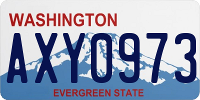 WA license plate AXY0973