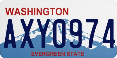 WA license plate AXY0974