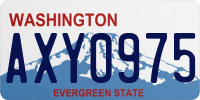 WA license plate AXY0975