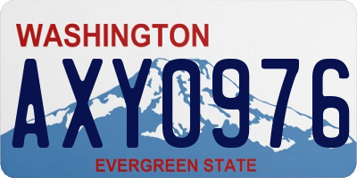 WA license plate AXY0976